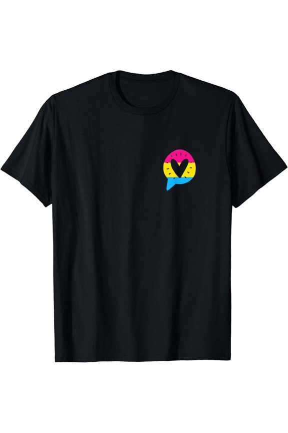 Cute Pansexual Flag Colors Pan Pride Heart Quote Bubble T-Shirt