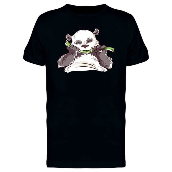 Cute Panta Eating Bamboo Sketch Tee Men's -Image by Shutterstock