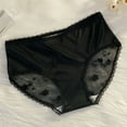 thumbnail image 1 of uublik Cute Panties for Women High Waist Breathable Briefs Soft Underpants Ladies Stretch Panties Womens Briefs Underwear Black, 1 of 2