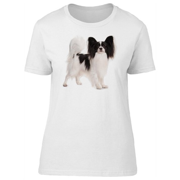 Cute Papillon Puppy T-Shirt Women -Image by Shutterstock, Female Small