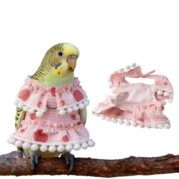Cute Parrot CLothes Dress, Funny Bird Flight Suit Apparel for Cockatiels & Small Birds, Washable Cosplay CLothes for Holiday Parties & Valentines Day Gifts for Pet Lovers Pink Size:M