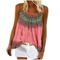 thumbnail image 1 of Usmixi Womens Tank Tops Beach Fashion Boho Loose Fit Lightweight Camisole Tops Strap Shirts Summer Trendy Daisy Print Crewneck Sleeveless Shirts Blouse Watermelon Red l, 1 of 7