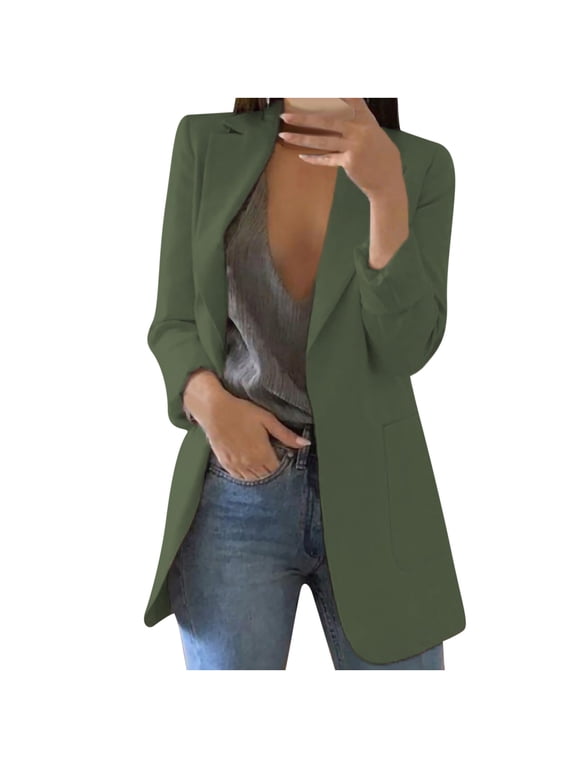 Women Tops Long Sleeve Tunic - Blazer Jackets for Women Business Casual Open Front Long Sleeve Work Office Jackets Blazer Cardigan Suit Female Fall Clothes