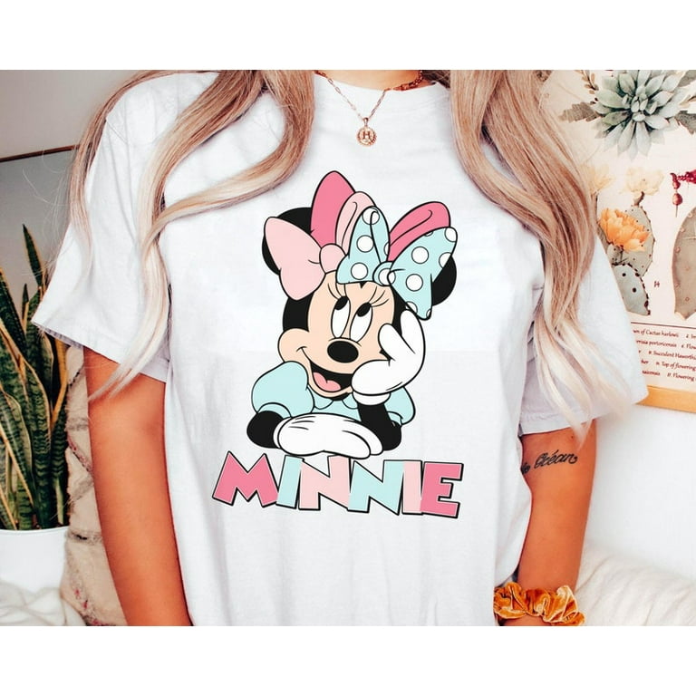 Cute Pastel Color Minnie Mouse Shirt Minnie Washed T shirt Magic Kingdom 2024 Outfit Walt World Trip Walmart