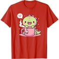 thumbnail image 1 of Cute Pastel Dino Teacup Tea Rex Pun Unisex T-Shirt for Men Women Kids,Lime Color,Size YXL, 1 of 5