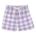 thumbnail image 1 of Cute Pastel Lavender Gingham Pattern Swim Trunks Board Shorts Beach Pants Bathing Bottoms 4T, 1 of 7