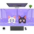 thumbnail image 1 of Cute Pastel Purple Desk Mat Kawaii Anime Cat Large XXL Gaming Mouse Pad Cats Lavender Extended Mousepad Desktop Mat Laptop Keyboard Mouse Mat Desk Pad for Women Office Desk Decor 31.5x15.75 in, 1 of 6