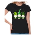 thumbnail image 1 of Cute Patrick's Womens T Shirt Paddys 2021 Green Four Leaf Lucky Irish Gifts for Her Saint Pattys Graphic Tee, 1 of 4