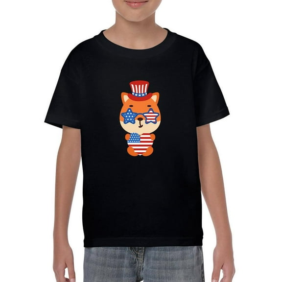 Cute Patriotic Baby Fox T-Shirt Juniors -Image by Shutterstock,  x-Small