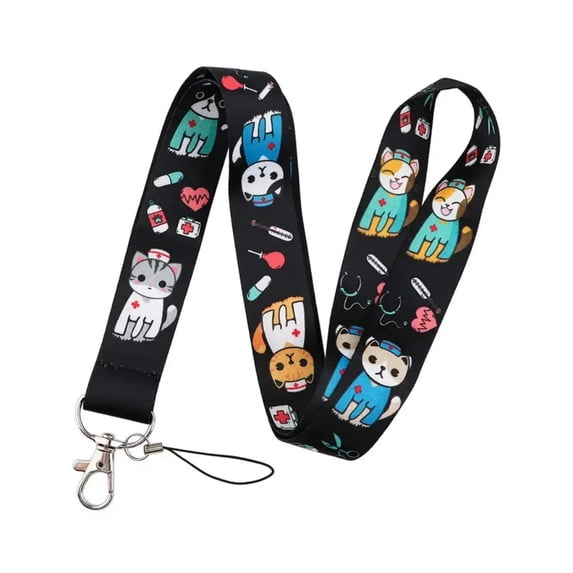 Cute Pattern Design Strap Lanyard Keychain