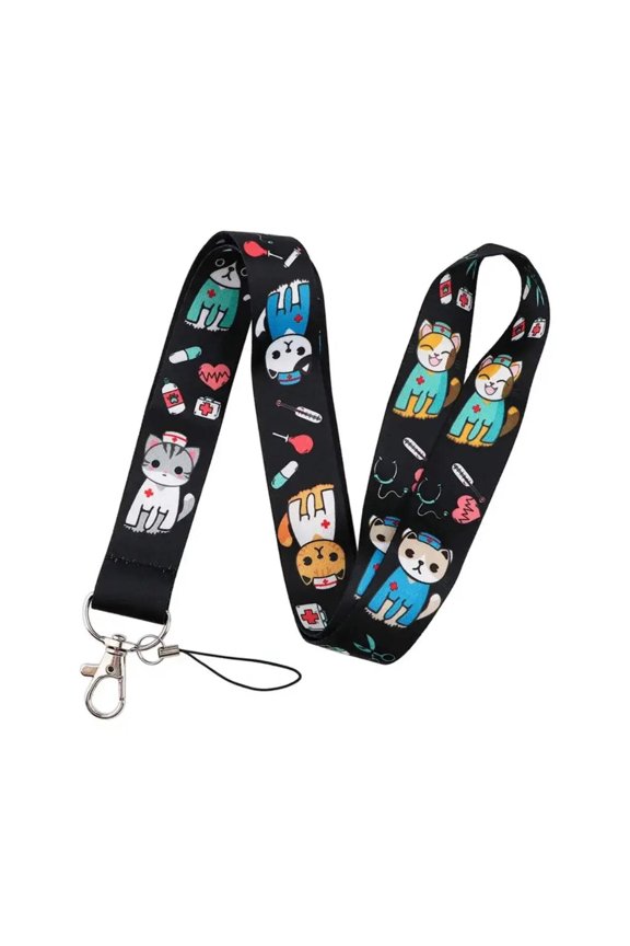Cute Pattern Design Strap Lanyard Keychain