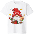 thumbnail image 1 of Cute Pattern Five pointed Star Gift Red Hat Santa Claus Marry Christmas Short Sleeves 3508271_white, 1 of 3