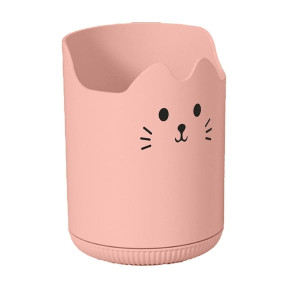 Cute Pattern High Aesthetic Rotating Pen Holder, Multifunctional Large Capacity Desktop Organizer for Campus Youngsters, Simple and Creative Storage Box with Rotating Base