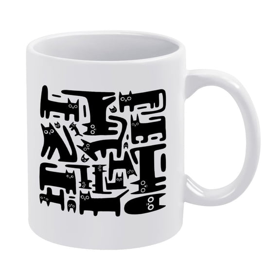Cute Patterned Mug, Coffee Cup, White Coffee Cup,  Water Cup, Ceramic Cup, Birthday Gift, Office Tea Cup, Water Cup, Gift for Family and Friends, Animated Mug