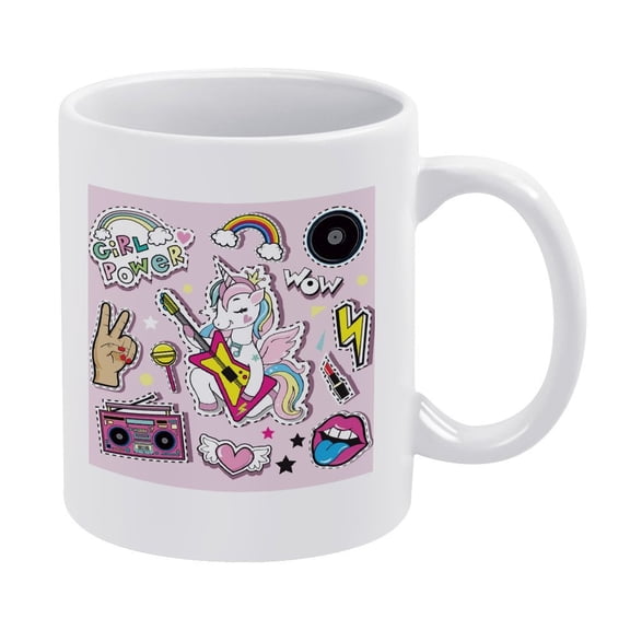 Cute Patterned Mug, Coffee Cup, White Coffee Cup,  Water Cup, Ceramic Cup, Birthday Gift, Office Tea Cup, Water Cup, Gift for Family and Friends, Animated Mug