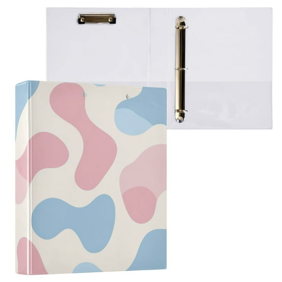 Cute Patterns 3 Ring Binders 1.5 inch Hardcover File Folders with Interior Pockets A4 Size Organizer for School Office Hospital