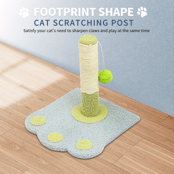 Cute Paw Footprint Cat Scratch Post – Dual-Function Scratching & Play Column, Sisal Wear-Resistant, for Indoor Cats to Grind Claws Happily