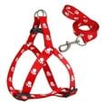 thumbnail image 1 of Cute Paw Print Step Dog Harness and Leash Set Nylon Adjustable Dog Harness Walking Leash Strap for Small Medium Dogs, 1 of 9
