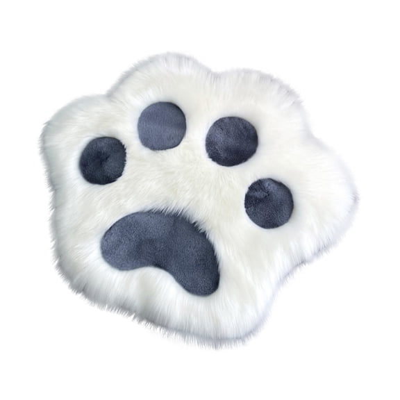 Cute Paw-Shaped Long Pile Shaggy Area Rug, Indoor Floor Mat for Bedroom Living Room, Non-Slip Comfortable Pet Sleeping Mat for Cats and Small Dogs