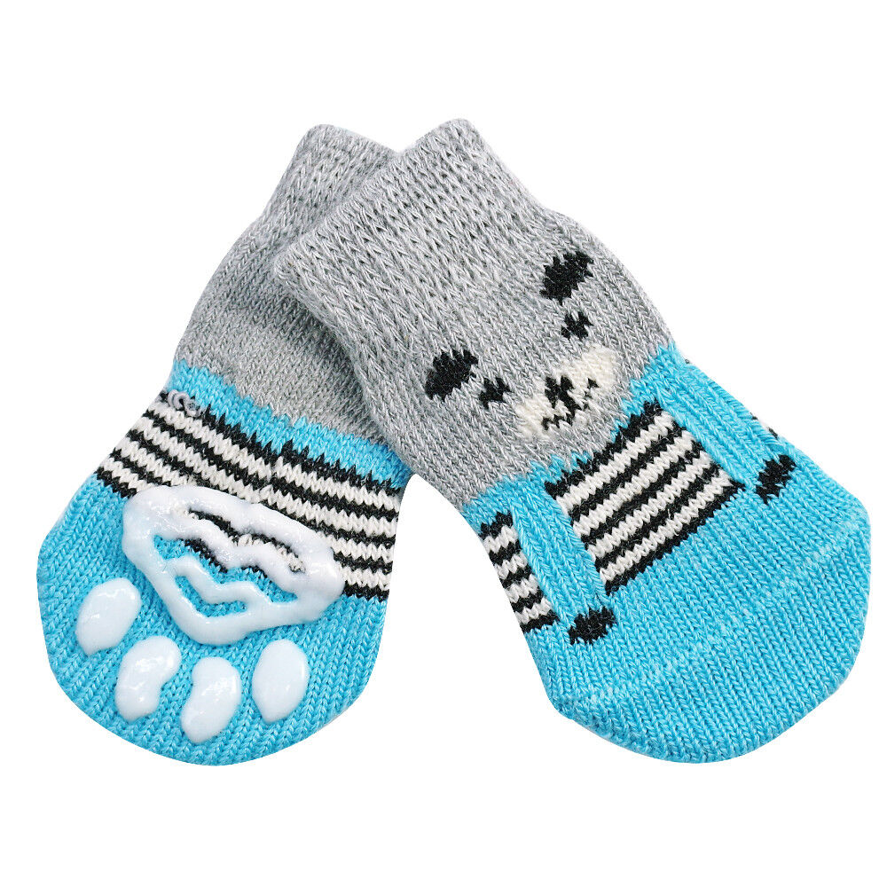 Cute Paw Socks for Small Dogs Knitted Cotton Non Slip Pet Cat Puppy