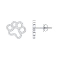thumbnail image 1 of Rosec Jewels Cute Paw Stud Earrings with Moissanite for Women - D Color VS1 Clarity - Certified Moissanite Studs - Ready to Gift, 10K White Gold, 1 of 8