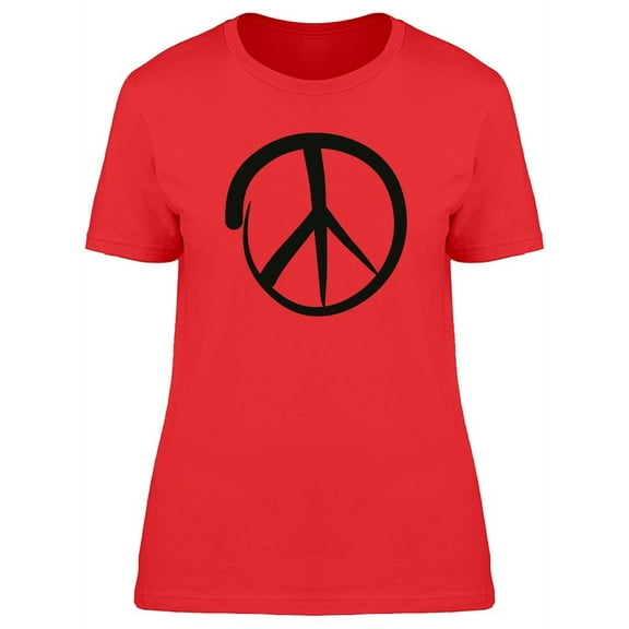 Cute Peace Doodle Symbol T-Shirt Women -Image by Shutterstock, Female XX-Large
