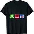 thumbnail image 1 of Cute Peace Love Democrat Womens T-Shirt - Democratic Party Donkey Black, 1 of 5