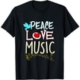thumbnail image 1 of Cute Peace Love Music Hippie Hipster Festival T-Shirt, 1 of 3