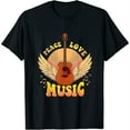 thumbnail image 1 of Cute Peace Love Music Hippie Hipster Festival Womens T-Shirt Black, 1 of 5