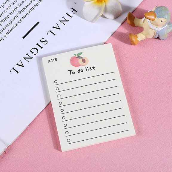 Cute Peach To-Do List Notepad, Mini Fruit-Themed Task Organizer for Office & Daily Use