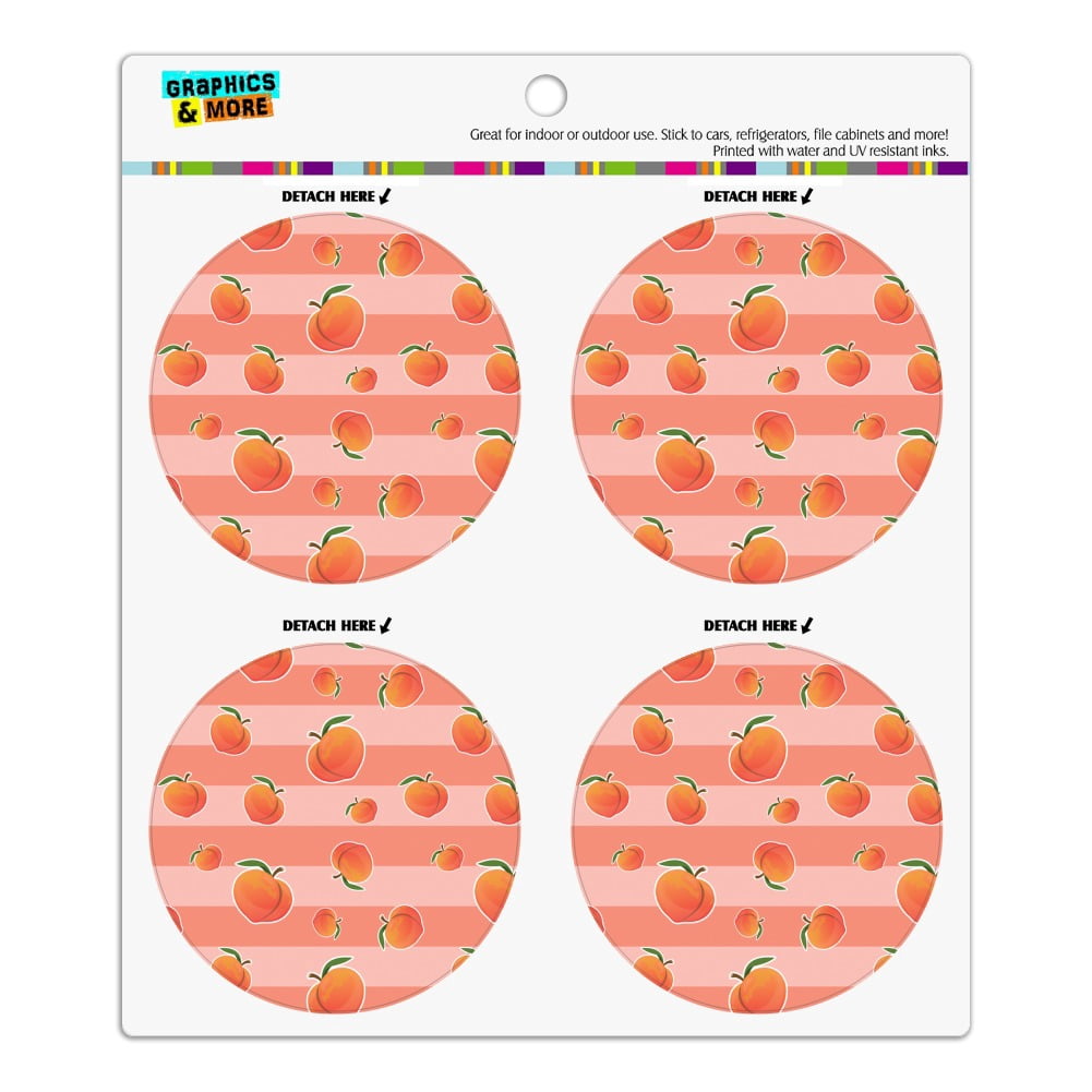 Cute Peaches and Stripes Pattern Refrigerator Fridge Locker Vinyl ...
