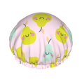 thumbnail image 1 of Cute Pear Shower Cap, Double Layers Shower Cap Rreusable Waterproof, Elastic Bathing Hair Hat for Women, Washable Hair Cap for All Hair Lengths, 1 of 5