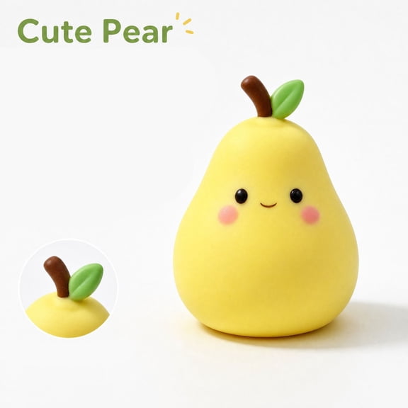 Cute Pear Squishy Fidget Toys, 4.33 in Block-Filled Crunchy Stress Relief Squeeze Toys, Sensory Fidget for Adults, Party Favors and Birthday Gifts