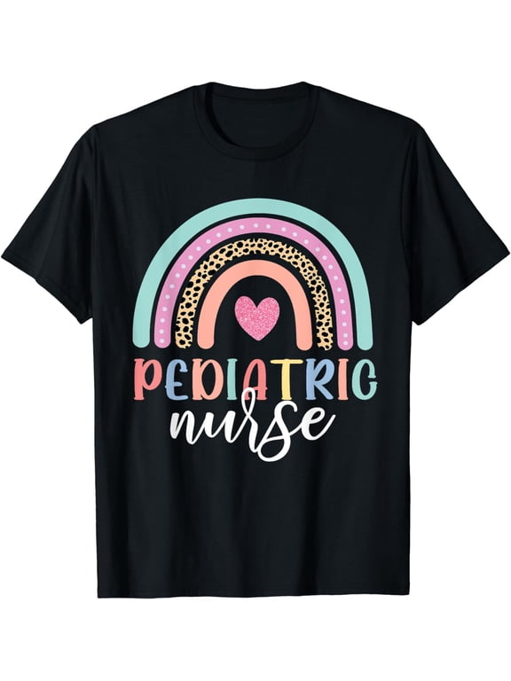 Cute Pediatric Nure Peds Nurse Nursing School Team Rainbow T-Shirt