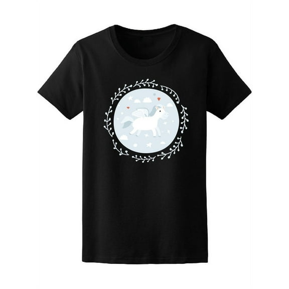 Cute Pegasus In Circle T-Shirt Women -Image by Shutterstock, Female x-Large