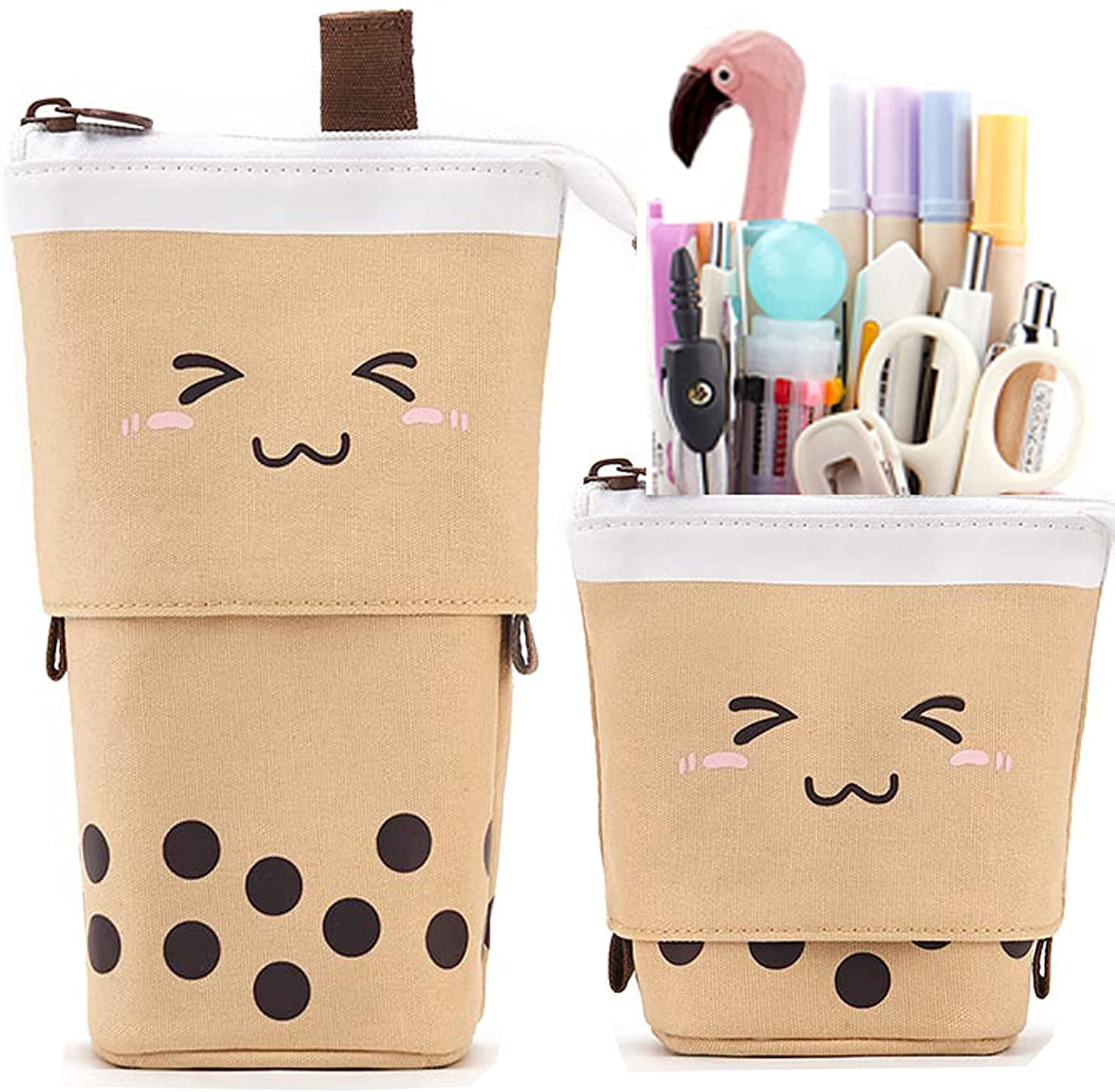 Cute Pencil Case Holder Boba Tea Shape Cosmetic Stationery Office Storage  Bag