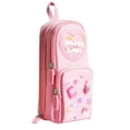 thumbnail image 1 of Cute 3-Compartment Pencil Case Organizer with Heart Shaker Charm Backpack Style Stationery Bag for School Supplies Office Gift for Students, 1 of 4