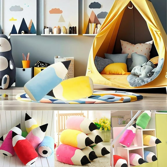 Cute Pencil Pillow Kids Classroom Plush Pillow Large Pillows Back to School Cushion Creative Cute Pencil Plush for Reading Room Decoration Birthday Party Teacher Gift