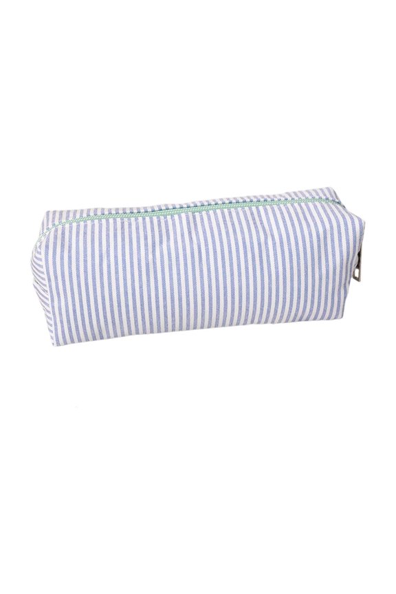 Cute Pencil Pouch Makeup Brush Storage Bag 7.87×2.76×2.36In Cloth Portable Multi-Use Makeup Organizer For Makeup Tools Small Electronic Accessories Blue