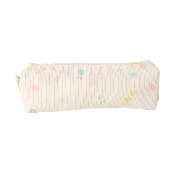 Cute Pencil Pouch, Slim Cylindrical Floral Print Pen Bag, Lightweight Portable Stationery Organizer for Office Desk Artist Creation and Travel Storage