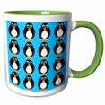 thumbnail image 1 of 3drose, Cute Penguin Blue Print, 11oz Two-tone Green Mug, 1 of 6