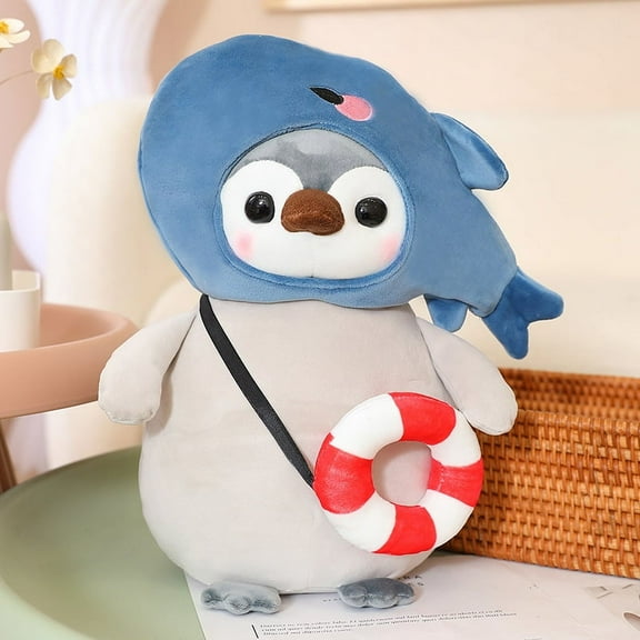 Cute Penguin Bow Custom Stuffed Animal Plush Doll Kawaii Soft Penguin Plushies with Bow Outfits Gifts for Boys and Girls Decorations