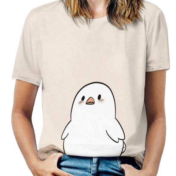 Cute Penguin Cartoon T Shirts Basic T-Shirt Short Sleeve Ladies Tee Shirt Summer Graphic Clothing