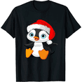 thumbnail image 1 of Cute Penguin Christmas Pattern T-shirt 3508043_black, 1 of 3