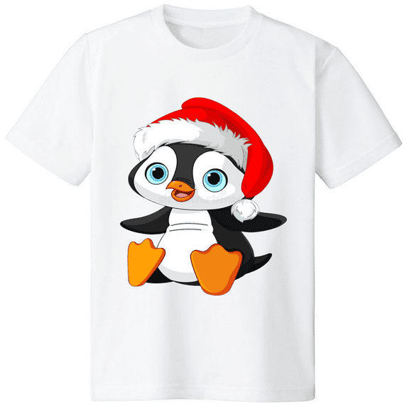 Cute Penguin Christmas Print T-shirt 3508131_white