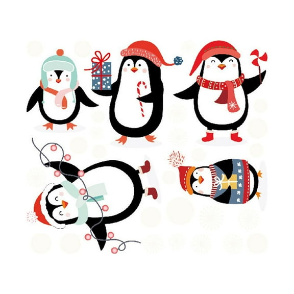 Cute Penguin, Christmas Refrigerator Sticker, Bedroom Decoration Sticker