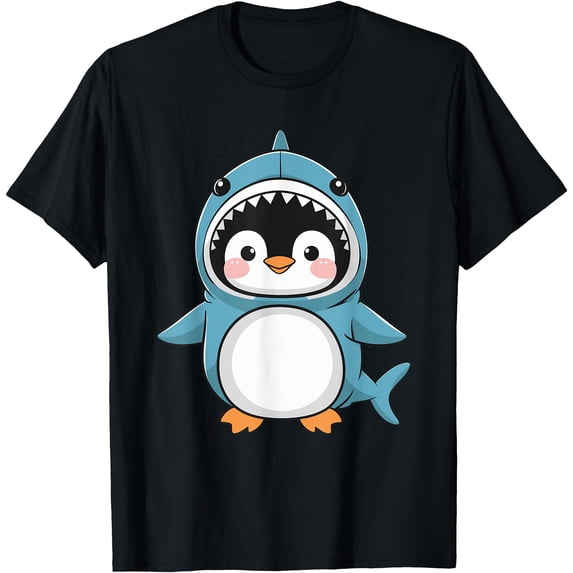 Cute Penguin Dressed As Shark Funny Kawaii Penguin T-Shirt - Walmart.com