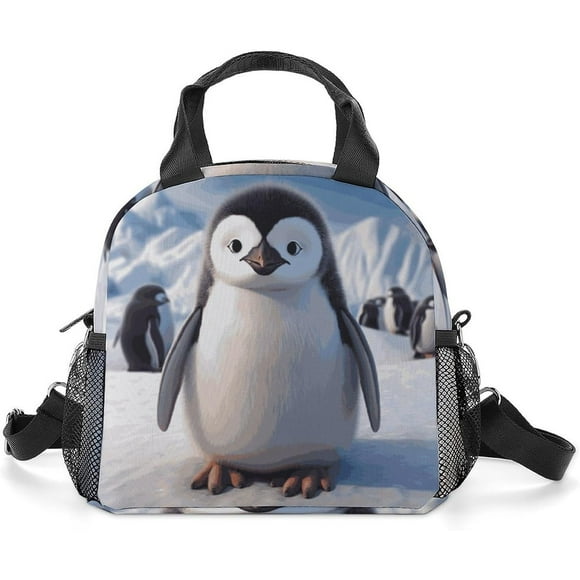 Cute Penguin Lunch Bag Insulated Lunch Box for Women Reusable Lunch Tote Bag Leakproof Cooler Tote Bag Large Capacity Lunch Container for Work Office Picnic Travel