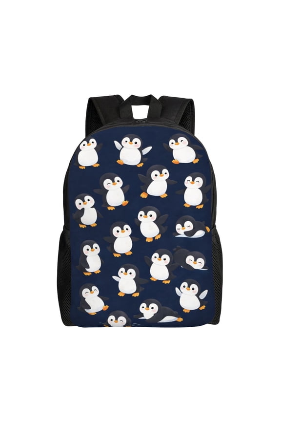 Cute Penguin Pattern Backpack Large Capacity Laptop Bag for Men and Women