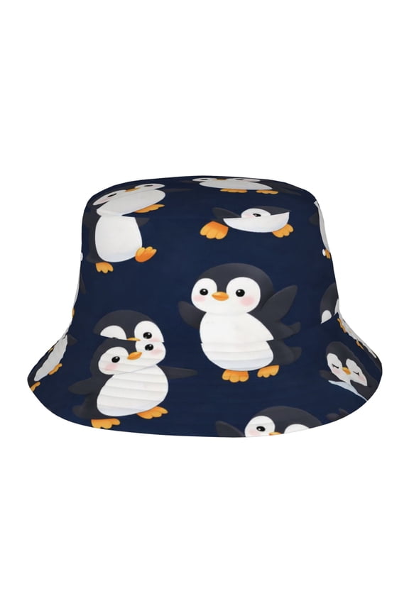 Cute Penguin Pattern Fisherman's Hat Lightweight and Breathable Sun Hat Suitable for Both Men and Women